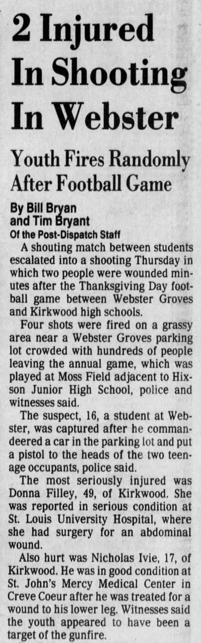 1992: A game marred by a shooting